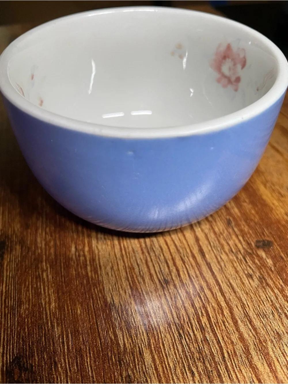Set of 6 Vintage Blue and White Ceramic Custard Ramekins 1259 Rose Parade
